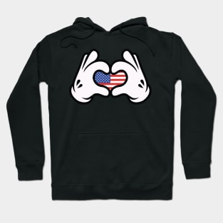 Hand Symbol of Love America Hoodie